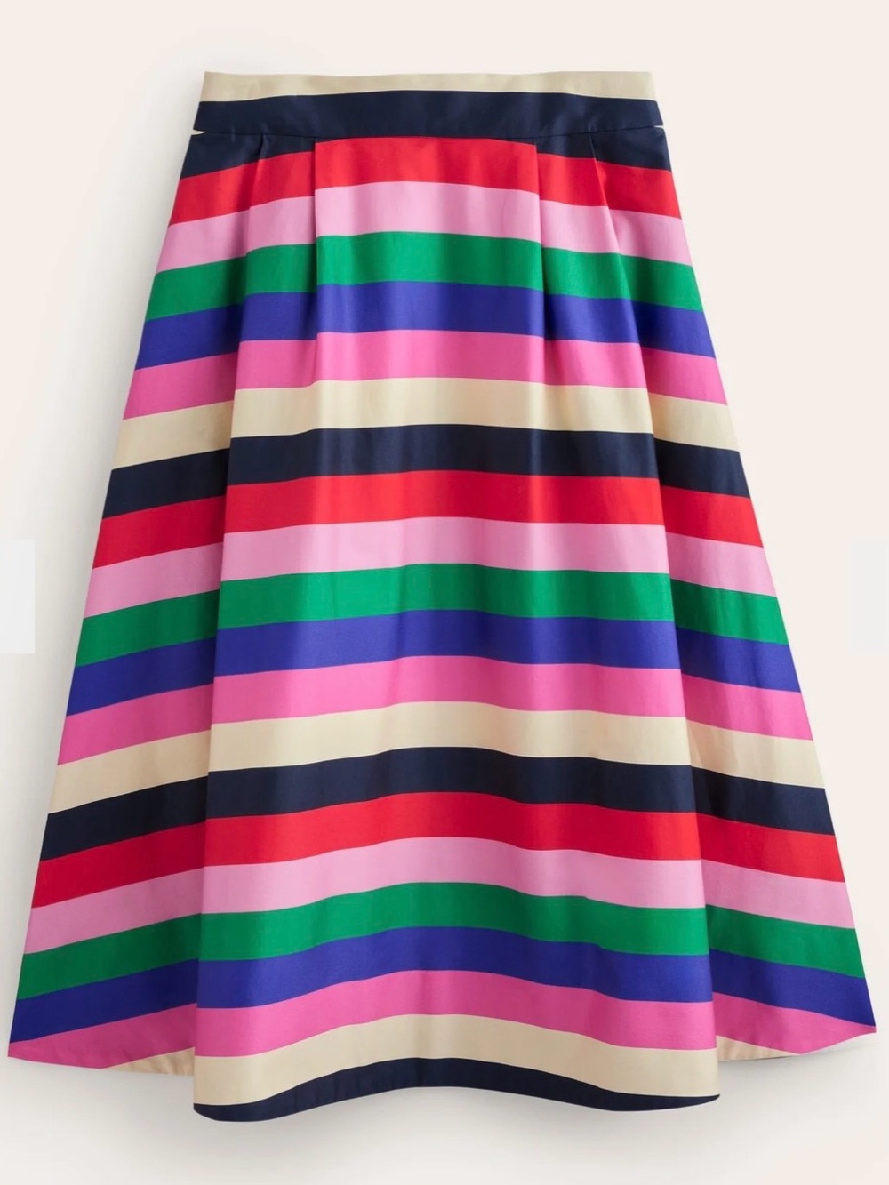 NWT Boden Isabella Cotton Sateen Skirt
Multi Stripe Stripe A-Line Midi Skirt